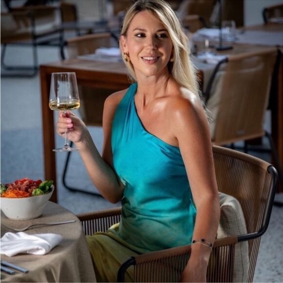 ZARA ASYMMETRICAL SATIN EFFECT TIE DYE DRESS - Picture 5 of 16